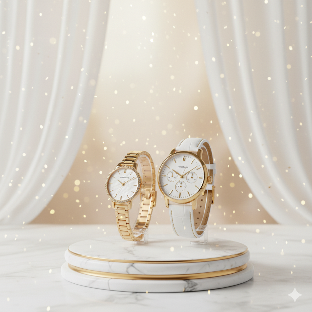 Close-up of a luxurious and modern watch