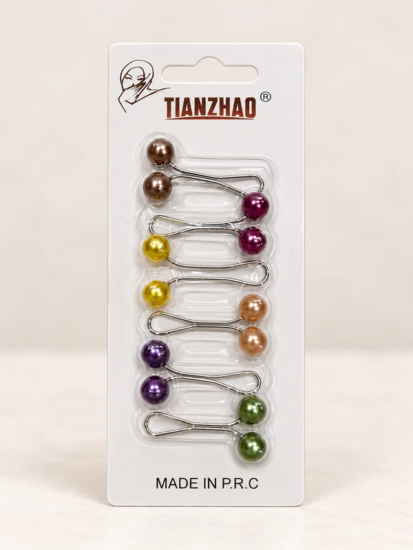 Turkish Hijab Pins - Multi Color (Pack of 6)