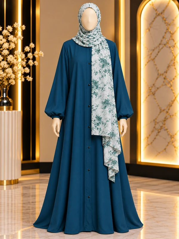 Teal Burberry Abaya