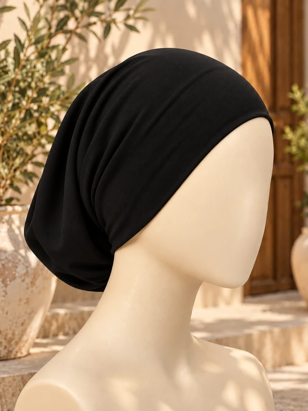 Black Hijab Tube Cap