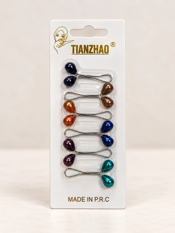 Turkish Hijab Pins - Multi Color (Pack of 6, Heart Shape)