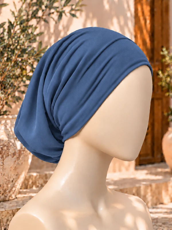 Sunlit Blue Hijab Tube Cap