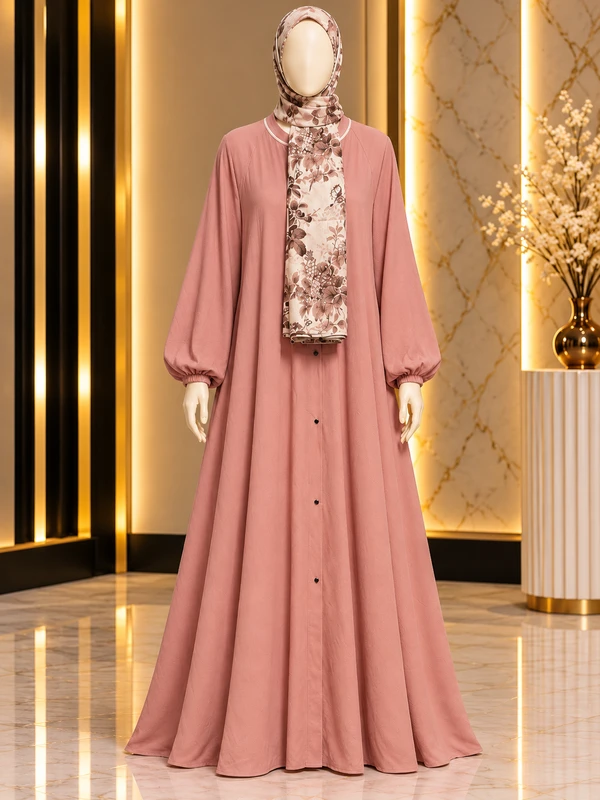 Blush Pink Burberry Abaya