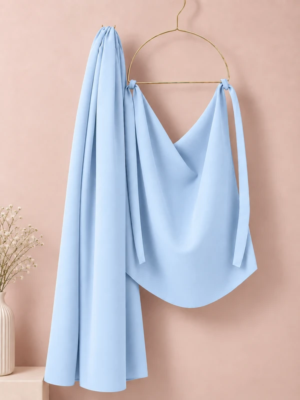 Ice Blue Matching Hijab and Niqab Set
