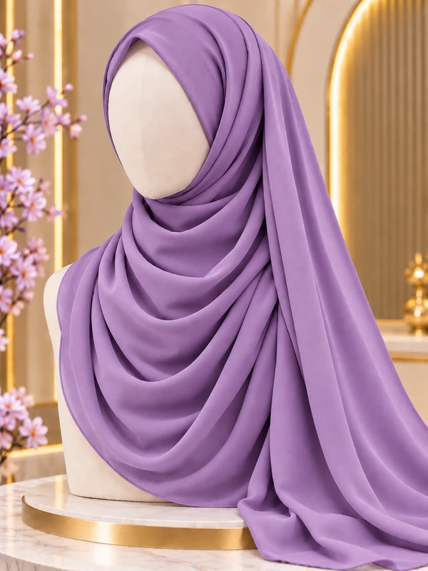 Lilac Chiffon Georgette Hijab
