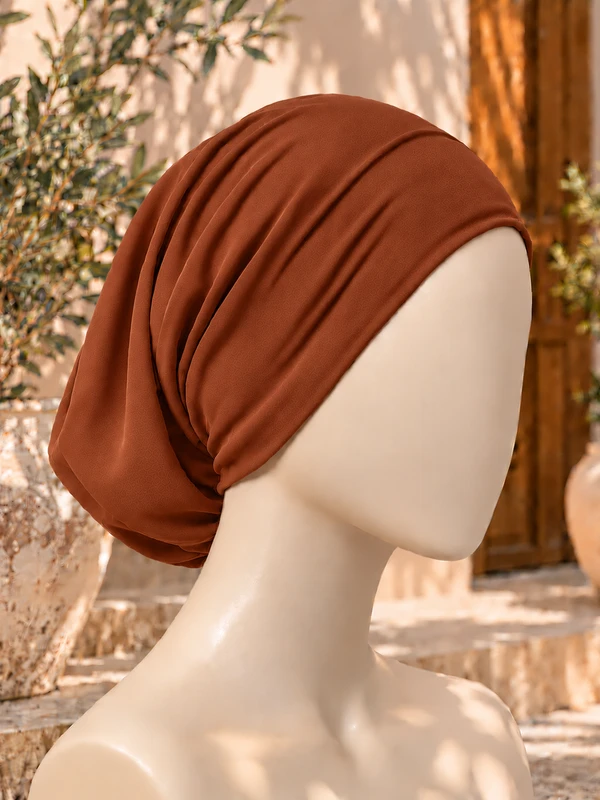 Rust Brown Hijab Tube Cap
