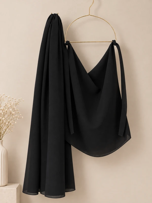 Black - Premium Matching Hijab and Niqab Set
