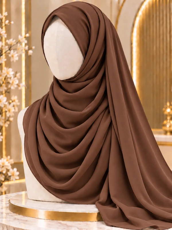 Brown Chiffon Georgette Hijab