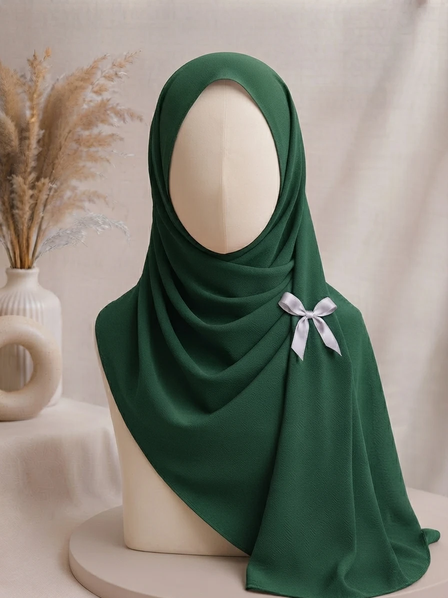 Bottle Green Georgette Hijab - Image 1