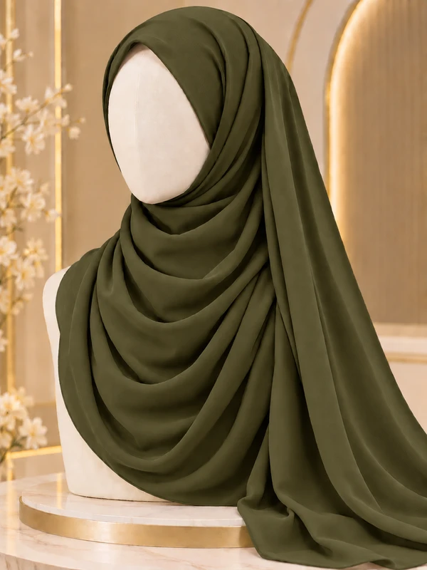 Mehendi Green Georgette Hijab