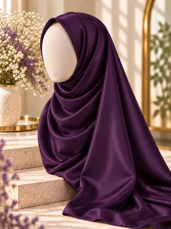 Purple Silk Hijab