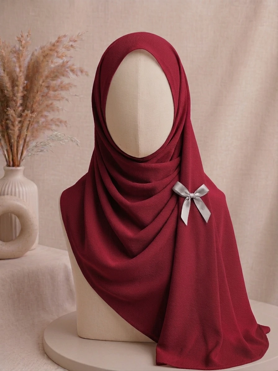 Crimson Red Premium Georgette Hijab - Image 1
