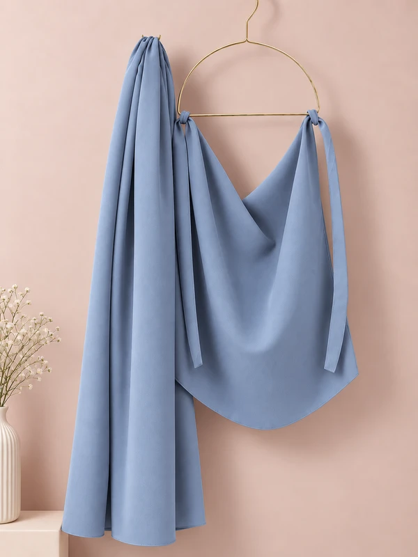 Zinc Blue Matching Hijab and Niqab Set