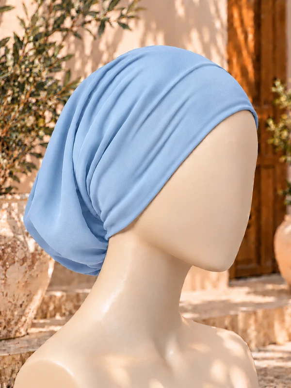 Pastel Blue Hijab Tube Cap