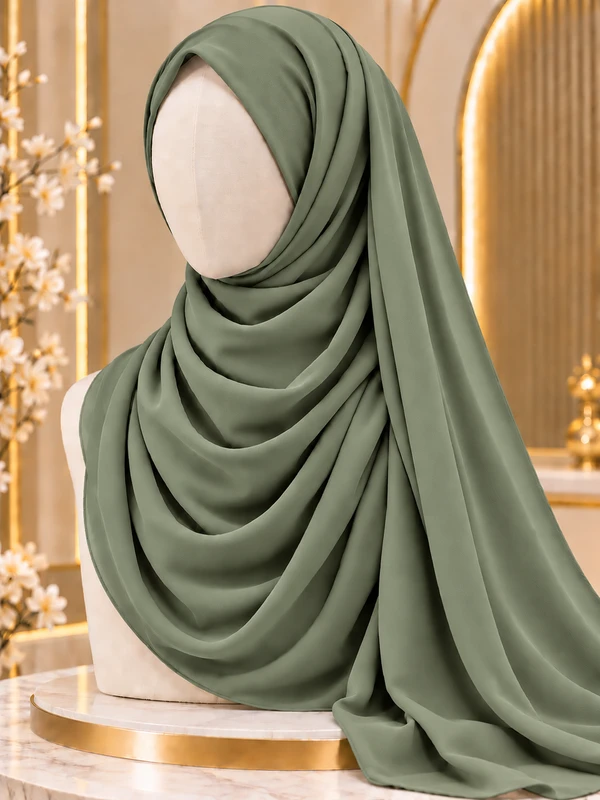 Sage Green Chiffon Georgette Hijab