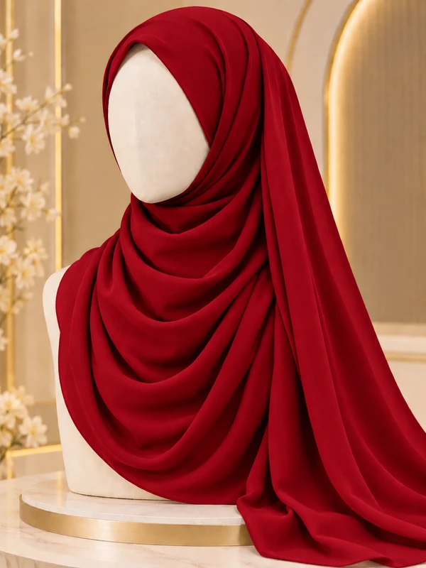 Classic Red Premium Georgette Hijab