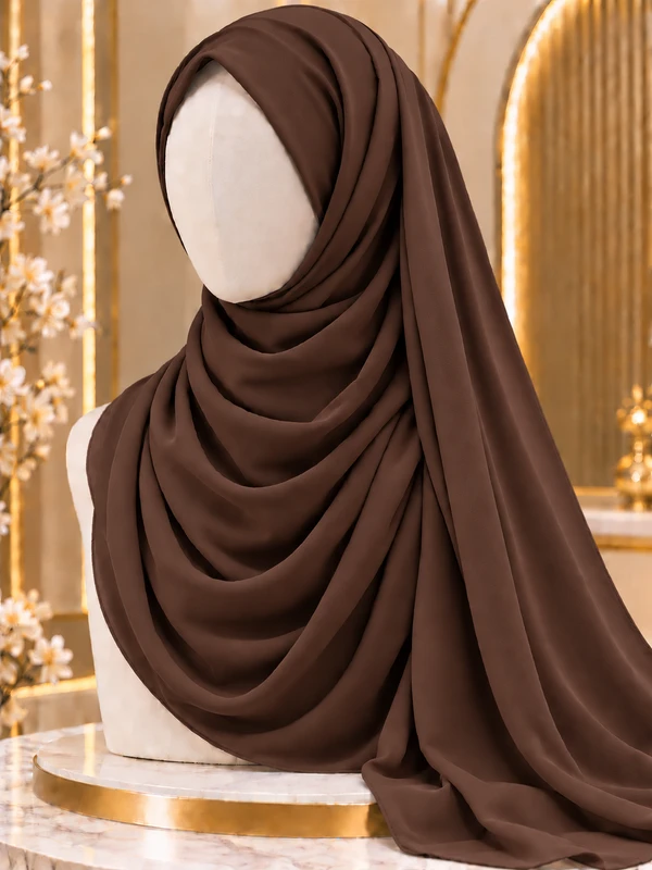 Chocolate Brown Chiffon Georgette Hijab