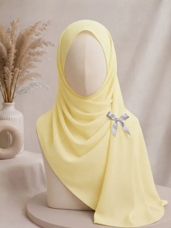 Lemon Yellow Georgette Hijab