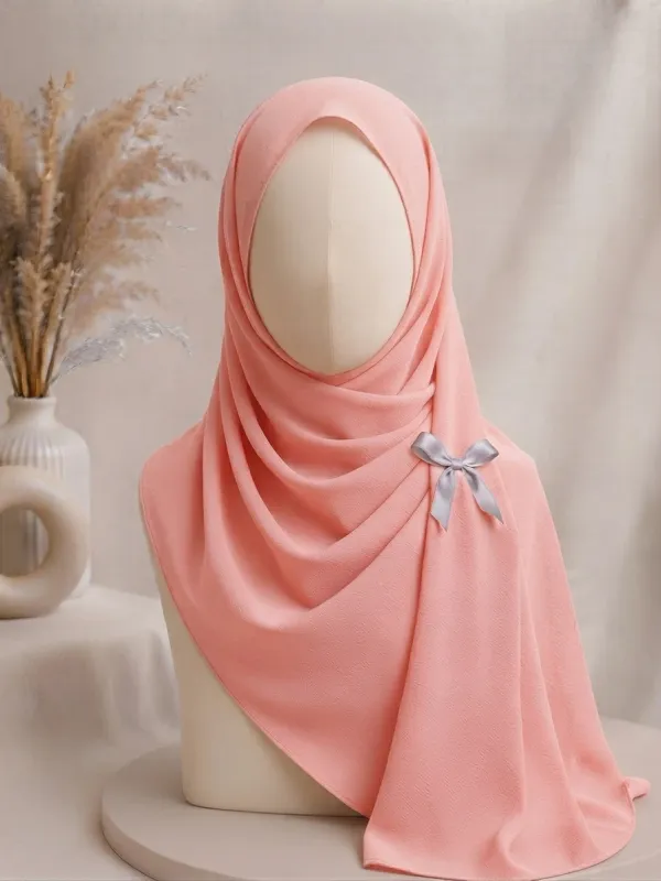 Light Salmon Pink Georgette Hijab