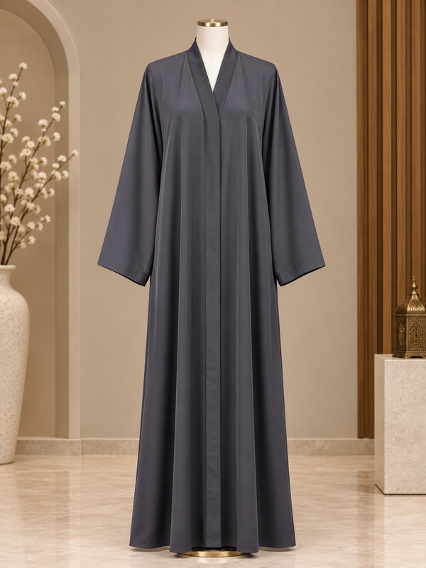 Dark Grey Plain MOULVI Classic Abaya