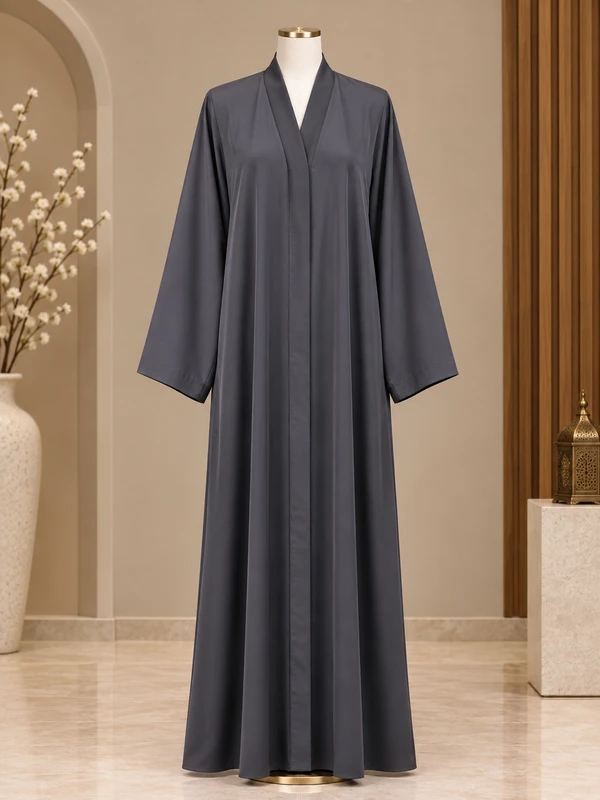 Dark Grey Plain MOULVI Classic Abaya