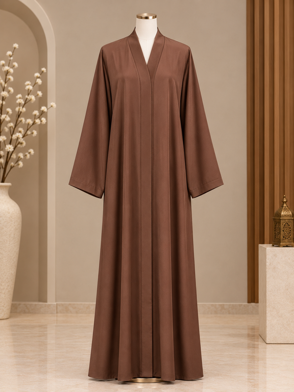 Brown Plain MOULVI Classic Abaya