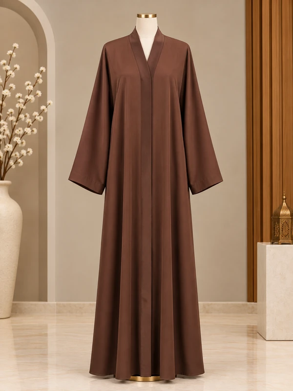 Mocha Plain MOULVI Classic Abaya