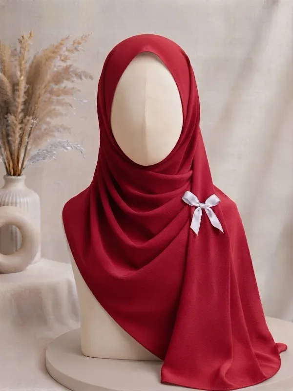 Plum Red Georgette Hijab