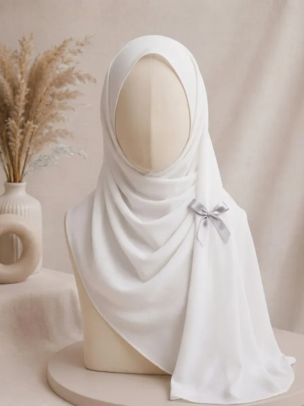 White Georgette Hijab